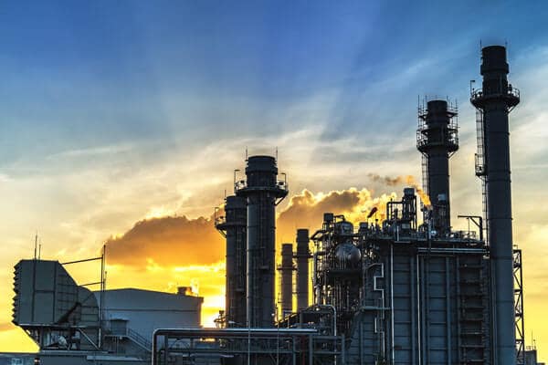 Power plant at sunrise